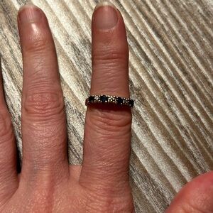 Diamond and sapphire eternity band